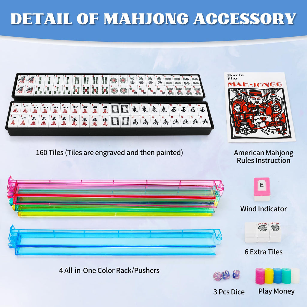 White 166 Tiles Mahjong Set V1213