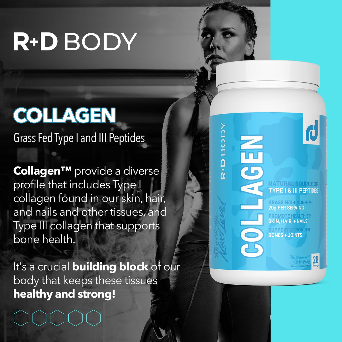 Hydrolyzed Collagen Peptides Powder Type I & III Unflavored 28 Servings K98732