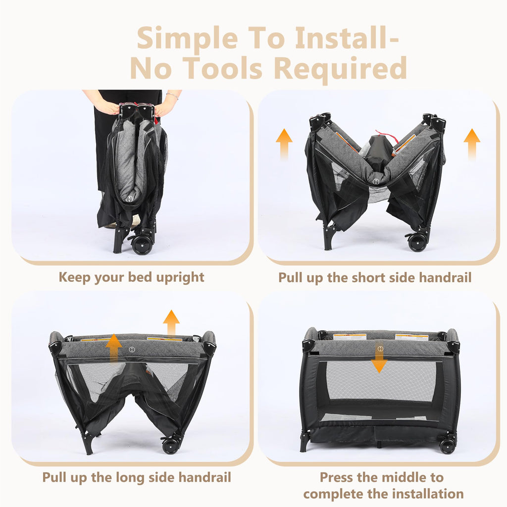 4 in 1 Black Baby Playard V31908