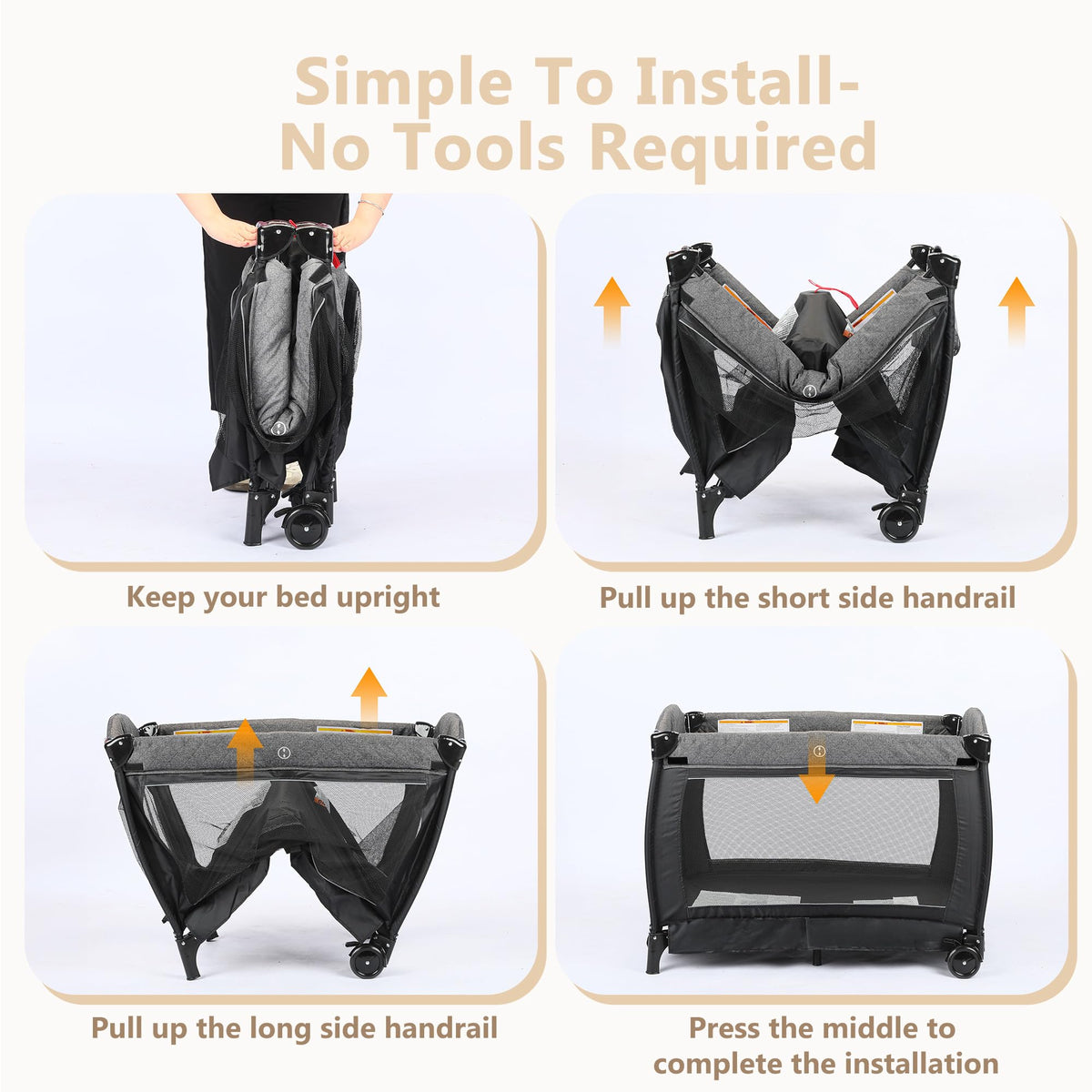 4 in 1 Black Baby Playard V31908