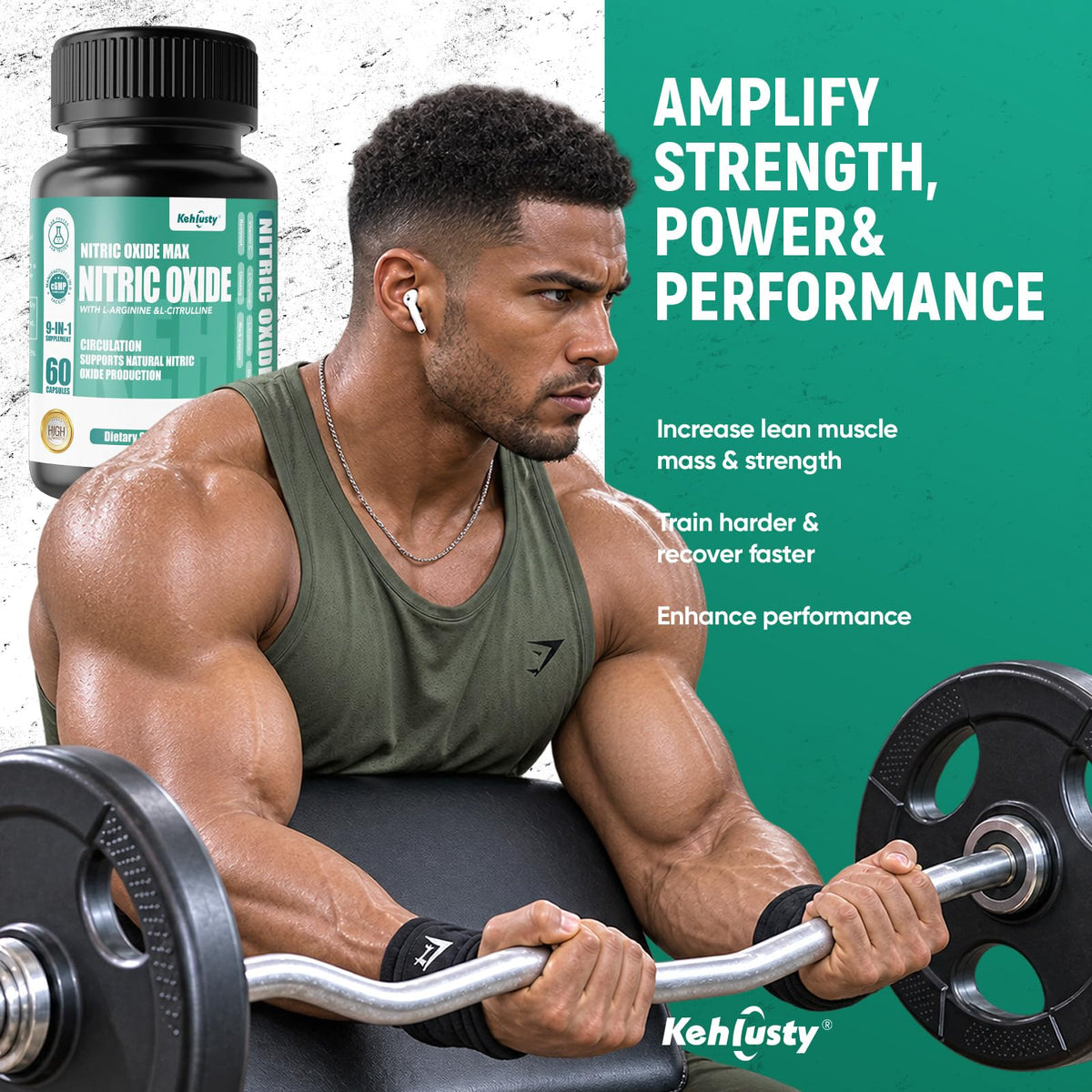 Nitric Oxide Booster Supplements 60 Capsules Q73657