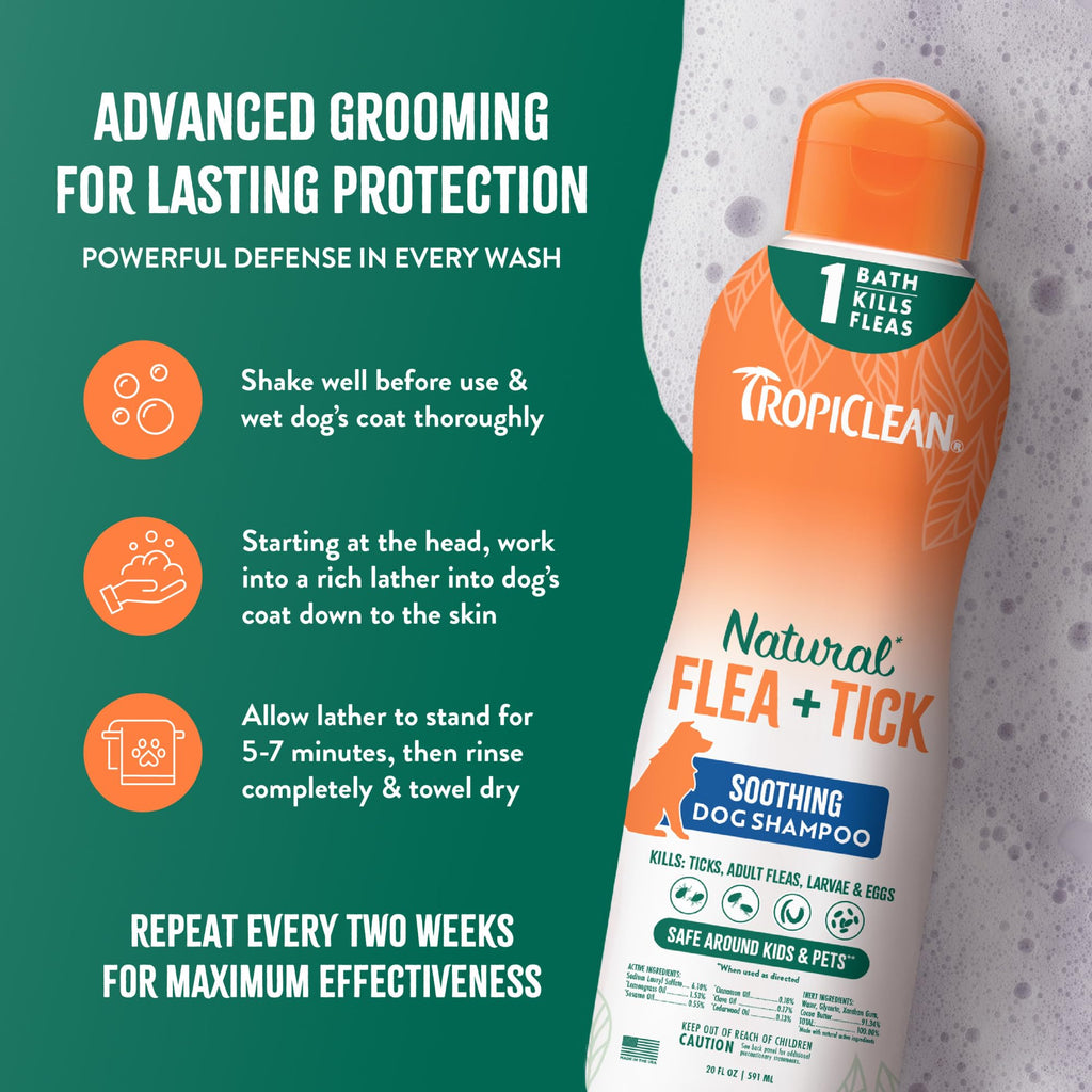Soothing Flea and Tick Dog Shampoo 20oz L2694