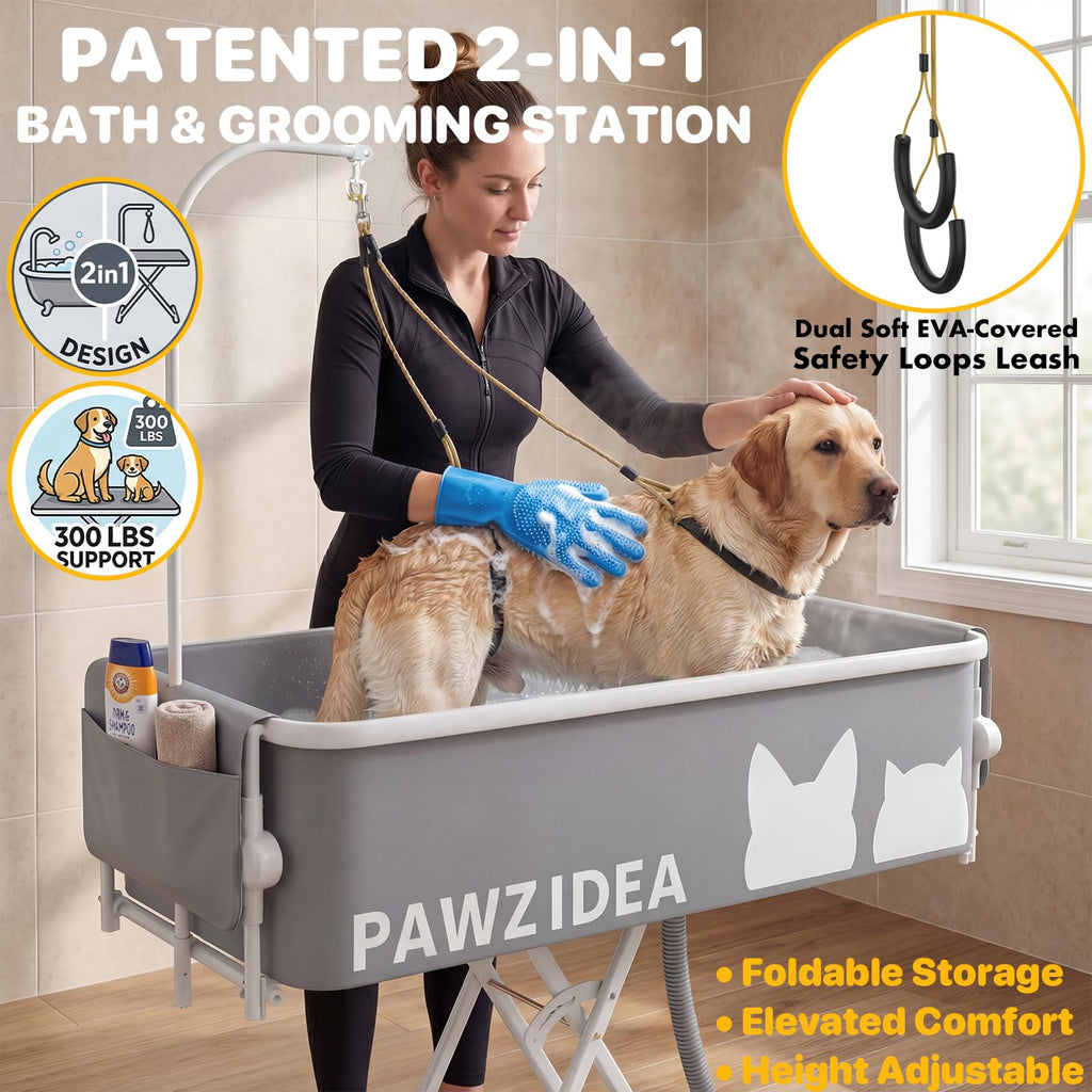 2-in-1 Dog Bathtub & Grooming Table Z91270