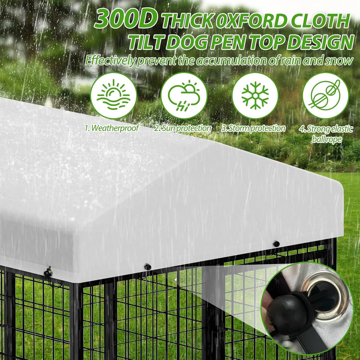 Heavy Duty Outdoor Dog Kennel with Rotating Bowls A2909