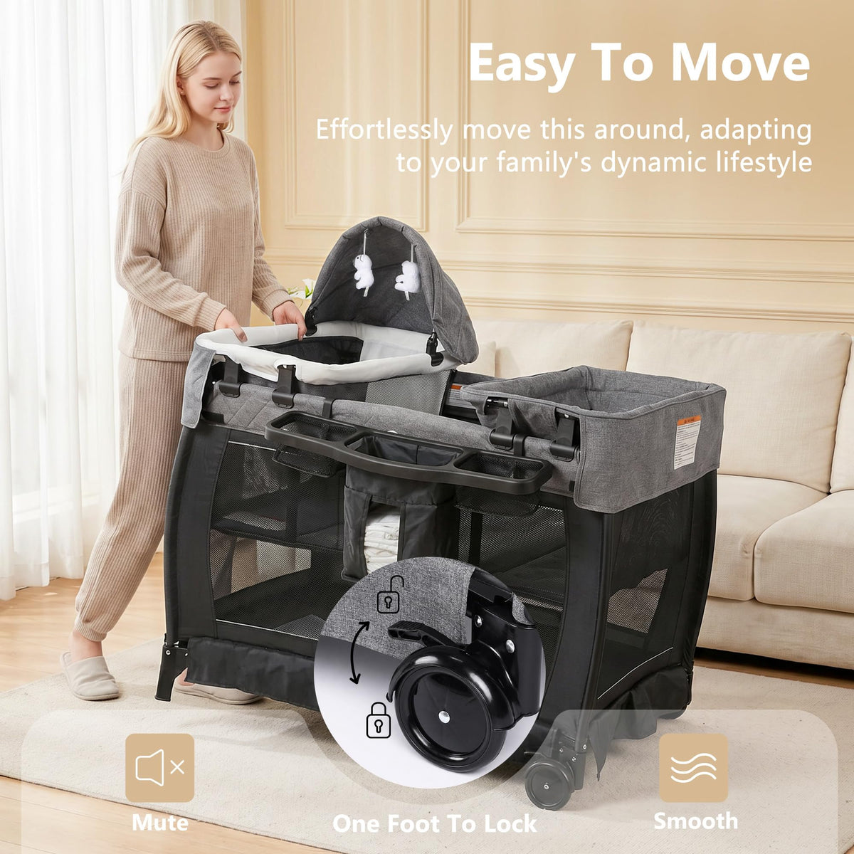 4 in 1 Black Baby Playard V31908