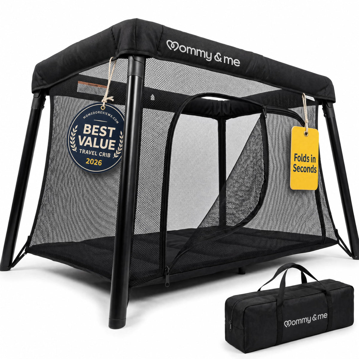 Black Travel Crib O50170