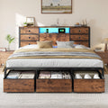 King Size Bed Frame with 9 Drawers and Charging Station T17737