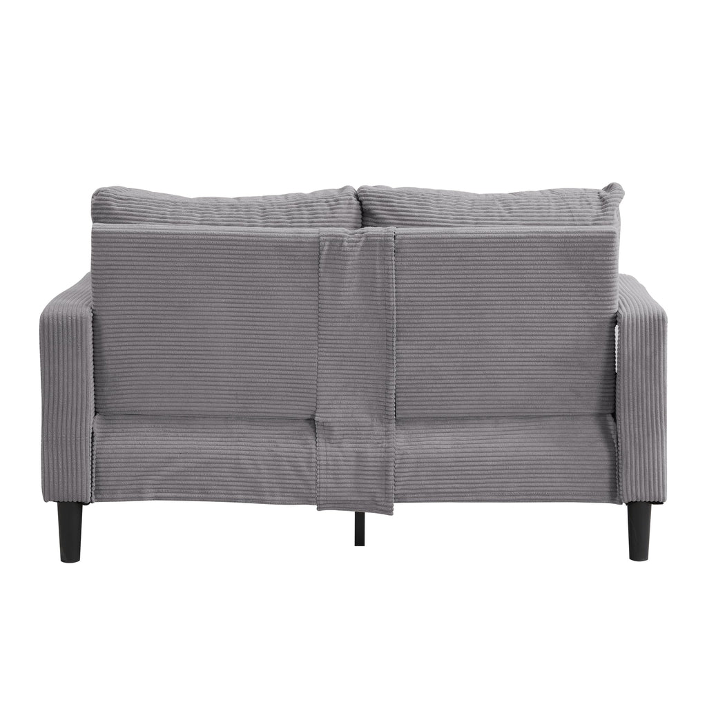Light Gray 2-Seater Upholstered Loveseat Sofa T995