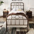 Twin Metal Platform Bed Frame with Vintage Headboard Y9480