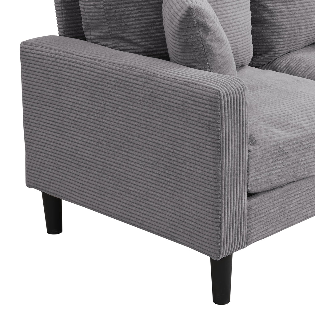 Light Gray 2-Seater Upholstered Loveseat Sofa T995