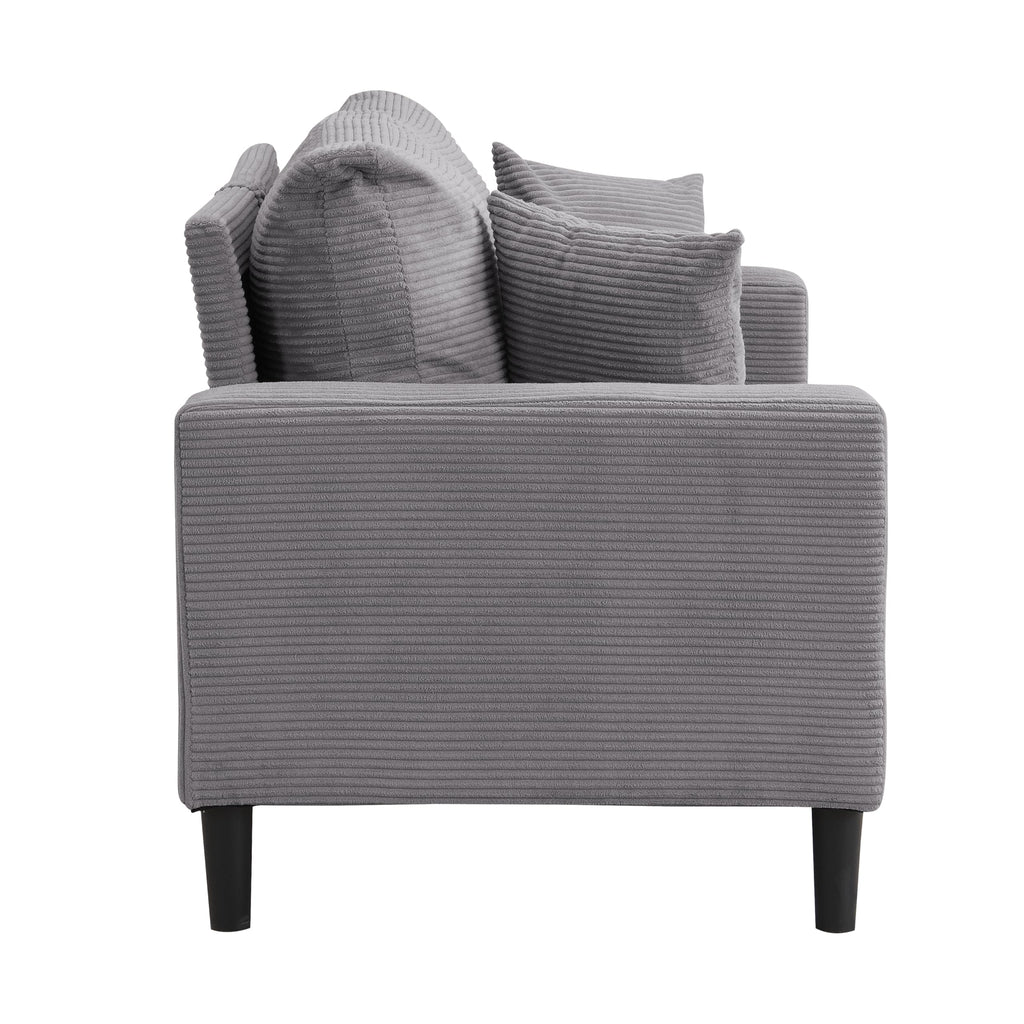 Light Gray 2-Seater Upholstered Loveseat Sofa T995