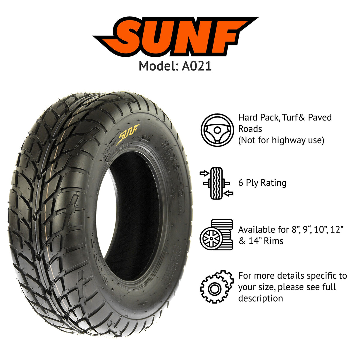 19x7-8 ATV UTV Tires Pair of 2 A16329