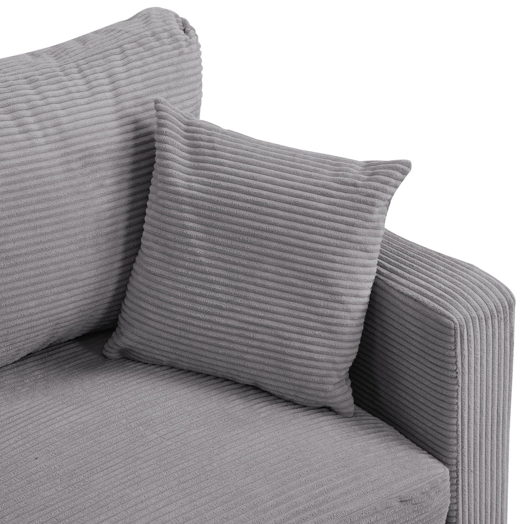 Light Gray 2-Seater Upholstered Loveseat Sofa T995