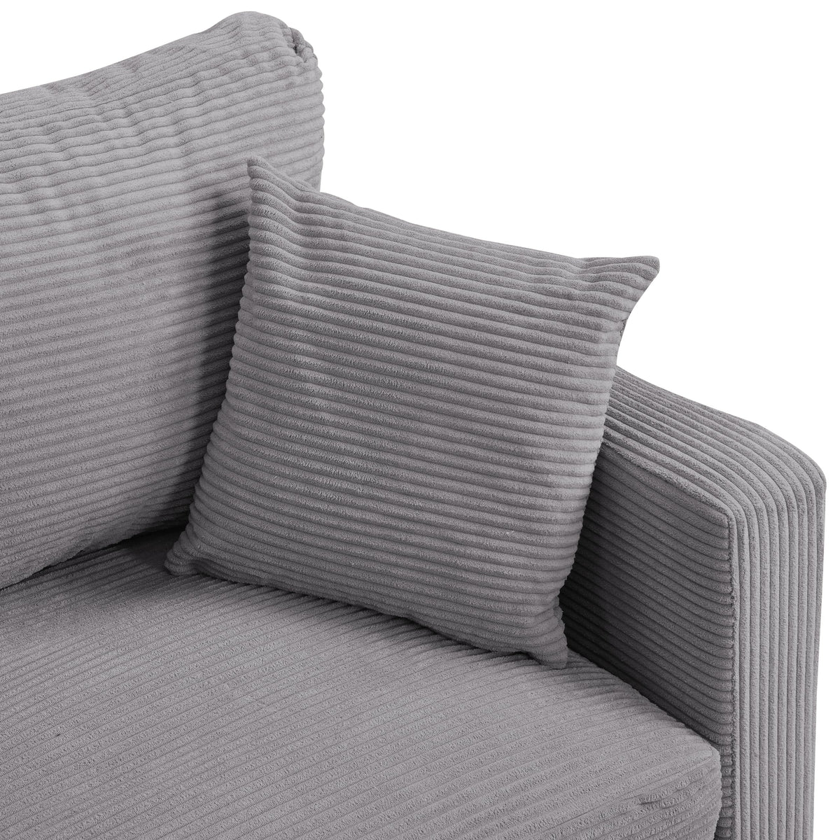 Light Gray 2-Seater Upholstered Loveseat Sofa T995